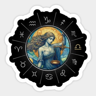 ZODIAC Libra - Astrological LIBRA - LIBRA - ZODIAC sign - Van Gogh style - 5 Sticker